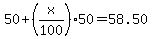 50.00%2B%28x%2F100%2950=58.50