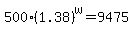 500%281.38%29%5Ew+=+9475