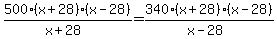 500%28x%2B28%29%28x-28%29%2F%28x%2B28%29=340%28x%2B28%29%28x-28%29%2F%28x-28%29