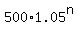 500%2A1.05%5En