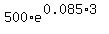 500%2Ae%5E%280.085%2A3%29