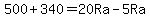 500%2B340=20Ra-5Ra