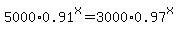 5000%2A0.91%5Ex=3000%2A0.97%5Ex