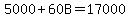 5000%2B60B=17000