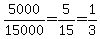 5000%2F15000=5%2F15=1%2F3