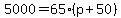 5000=65%28p%2B50%29