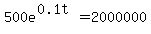 500e%5E%280.1t%29=2000000
