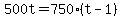 500t=750%28t-1%29