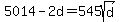 5014-2d=545sqrt%28d%29