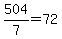504%2F7+=+72