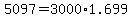 5097+=+3000%2A1.699