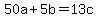50a+%2B+5b+=+13c
