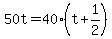 50t=40%28t%2B1%2F2%29