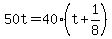50t=40%28t%2B1%2F8%29