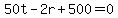 50t-2r%2B500=0