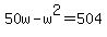 50w-w%5E2=504