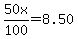 50x%2F100=8.50