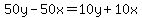 50y-50x=10y%2B10x