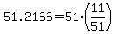 51.2166=51%2811%2F51%29