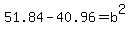 51.84-40.96=+b%5E2
