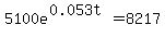 5100e%5E%280.053t%29=8217