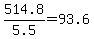 514.8%2F5.5=93.6