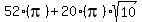 52%28pi%29%2B20%28pi%29%2Asqrt%2810%29