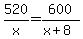520%2Fx=600%2F%28x%2B8%29
