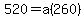 520=a%28260%29