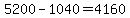 5200+-+1040+=+4160
