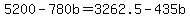 5200-780b=3262.5-435b