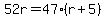 52r=47%28r%2B5%29