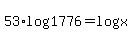 53%2Alog%281776%29+=+log%28x%29