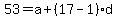 53=a%2B%2817-1%29d