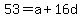 53=a%2B16d