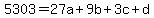 5303=27a%2B9b%2B3c%2Bd