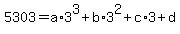 5303=a%2A3%5E3%2Bb%2A3%5E2%2Bc%2A3%2Bd