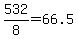 532%2F8=66.5