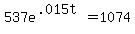 537e%5E%28.015t%29=1074