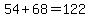 54%2B68=122