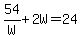 54%2FW%2B2W=24
