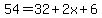 54=32%2B2x%2B6