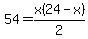 54=x%2824-x%29%2F2