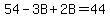 54+-+3B+%2B+2B+=+44