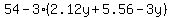 54-3%282.12y%2B5.56-3y%29