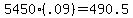 5450%28.09%29=490.5