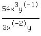 54x%5E3y%5E-1%2F%283x%5E-2y%29