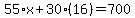 55%2Ax%2B30%2816%29=700