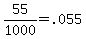 55%2F1000=.055