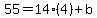 55=14%284%29%2Bb